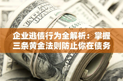 武汉企业逃债行为全解析：掌握三条黄金法则防止你在债务乱局中“踩雷”
