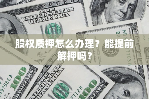 武汉股权质押怎么办理？能提前解押吗？